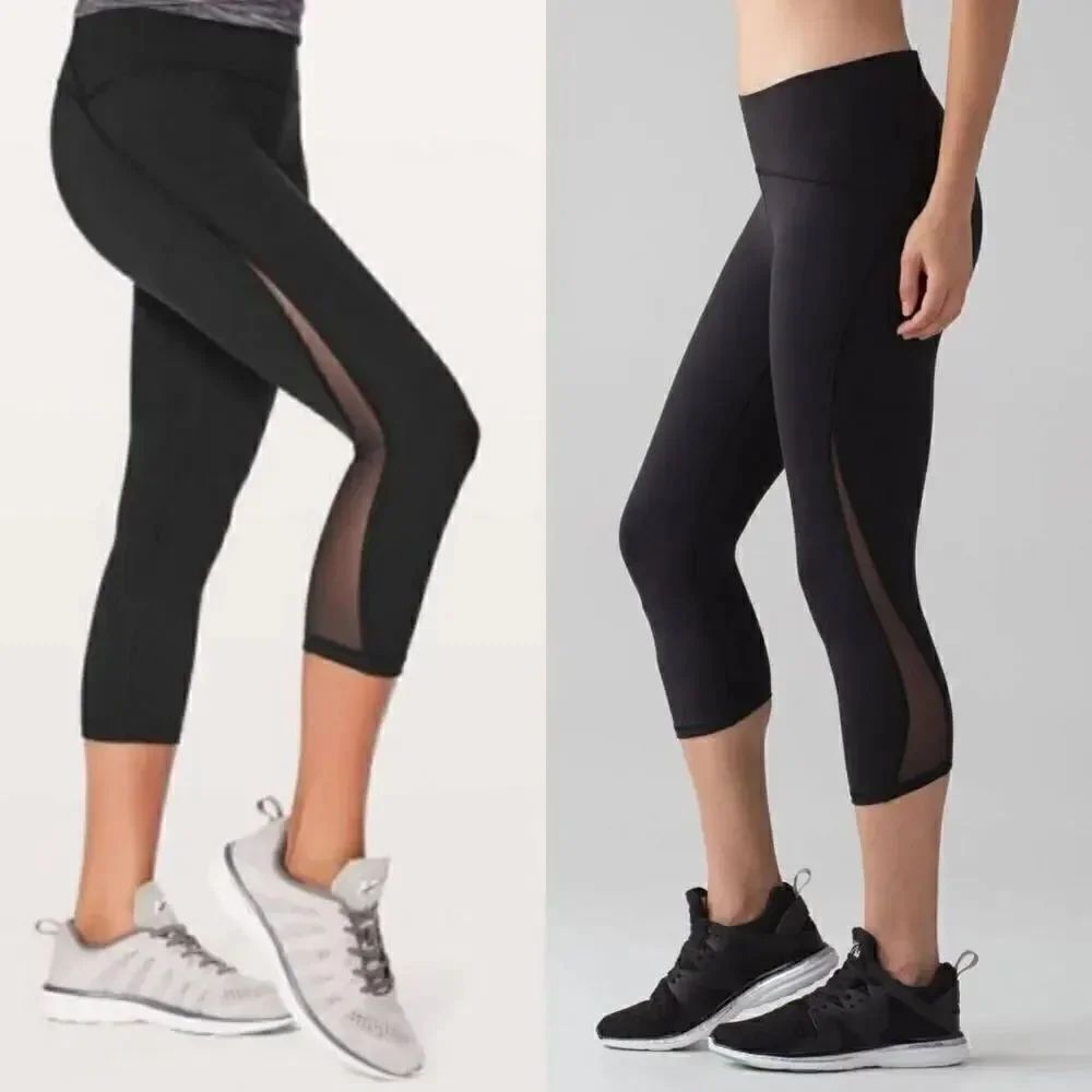 Lululemon Women Train Times Crop 17" (LW6ADDS) BLACK - Size 6